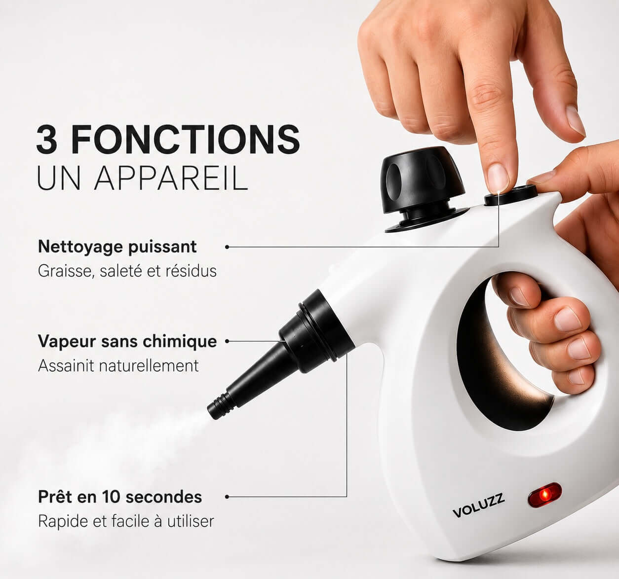 Nettoyeur vapeur Voluzz haute pression sans produits chimiques