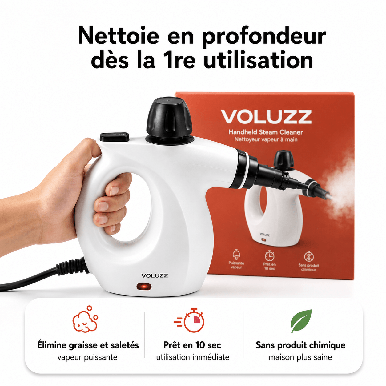 Nettoyeur vapeur Voluzz haute pression sans produits chimiques