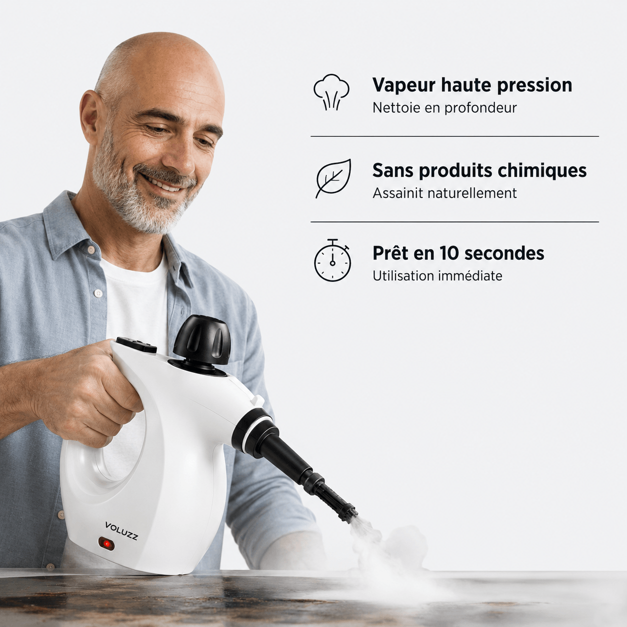 Nettoyeur vapeur Voluzz haute pression sans produits chimiques