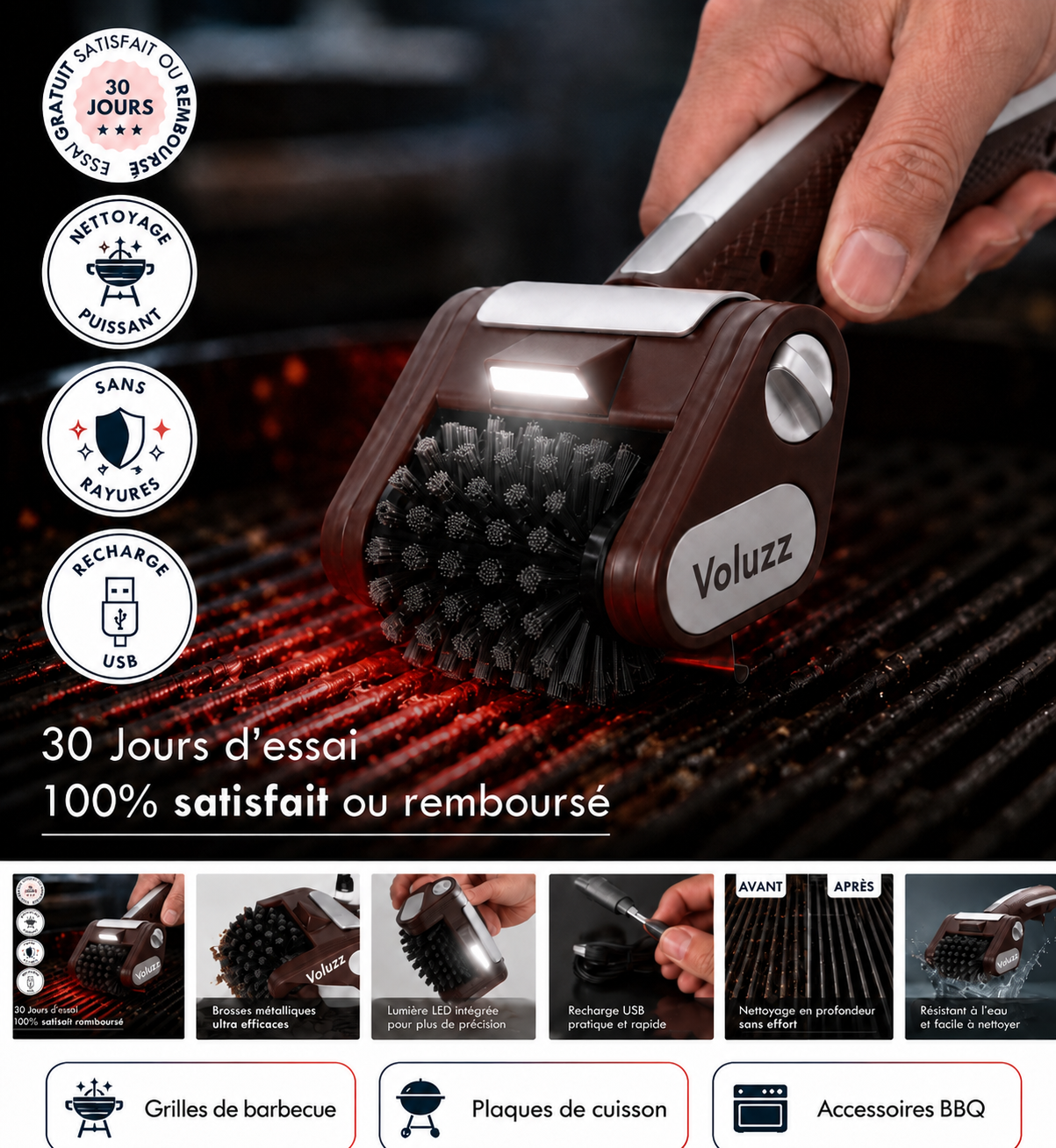 Brosse BBQ Électrique Rotative – Voluzz
